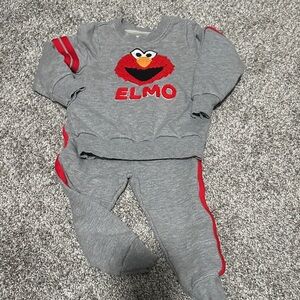 Little Sleepies Gray and Red Elmo Pajama Set